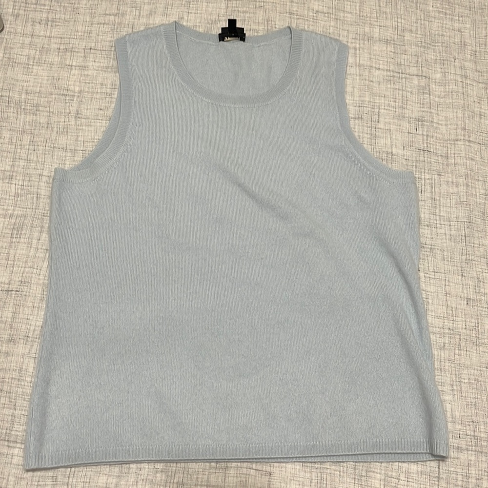 Talbots baby blue cashmere knit vest